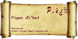 Piger Ábel névjegykártya